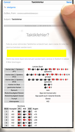 Taktikfehler der Skat-App senden